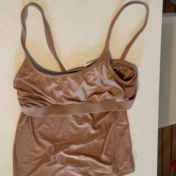 Calvin Klein Y2K 2000s tank top slip lined bra camisole shirt, size S small nude - Picture 9 of 9